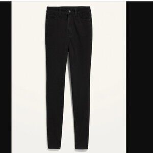 Old Navy Higher High-Waisted Rockstar 24/7 Sculpt Black Super Skinny Jeans